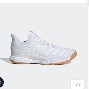women's Adidas Crazyflight Bounce 3 volleyball shoes in the "White Gum"